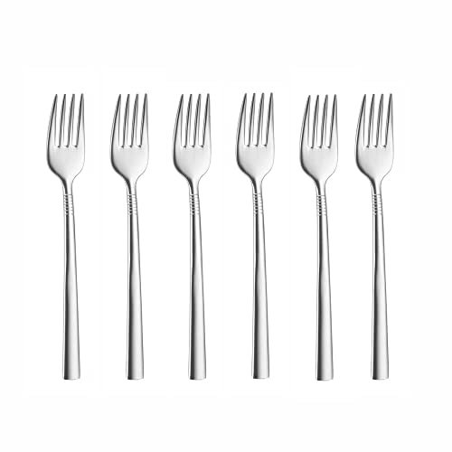 VILLA ITALIA Elegantes Kuchengabel - Set mit Schaufel schickes Besteck Set Tafelbesteck Edelstahl Chrom 6 Stück Set für 6 Personen VICTORIA
