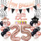 Luftballons 25. Geburtstag Frauen Deko Schwarz Rosegold Tortentopper 25. Geburtstag Tortendeko 25 Deko Happy Birthday 25 Frau ,geburtstagsdeko 25 Jahre dekoration 25. Banner