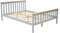 Panana Double Bed Frame Solid Wooden 4FT6 Bed Frame Adults Kids Teenagers Bedroom Home (Grey)
