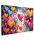 MuchoWow© Leinwände Groß 120x80 cm XXL Wall Decoration Bilder Schlafzimmer Deko Pictures Canvas Painting Wanddekoration Wohnzimmer Banksy - Street Pop Art - Herzen - Farben - Kunst - Liebe