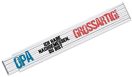 Zollstock mit Spruch Opa, ich habe nachgemessen - du bist grossartig! - kleine Geschenke zum Vatertag, Geburtstag | Geschenkidee für Hobby-Handwerker, Heimwerker