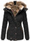 Veste d'hiver fine et chaude à capuche pour femme - Veste d'hiver chaude et légère - Manteau en duvet épais - Veste tampon d'extérieur, Noir , XXL