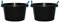 HOME & GARDEN ESSENTIAL 45L Rope Handle Black Bucket Heavy Duty Plasterers Tub Mixing Cement Water Storage Muck Bucket (Rope Bucket)