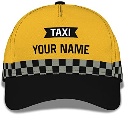 351 Capatmungsaktive Mütze Taxi Mit Caro Pattern Line Freizeit Basecap Washed Baseball Mütze Original Baseballkappe Für Golf, Teenager, Reisen