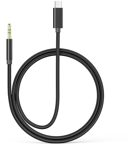 Aux Cord for iPhone 15 Pro Max, [MFi Certified] USB Type C to 3.5 mm Headphone Aux Audio Jack Nylon Braided Cable Compatible for iPhone 15/15 Plus/15 Pro/15 Pro Max, iPad Pro, Galaxy S23 S22, Black