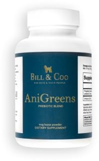 BILL & COO Anigreens (90 g) – Pour animaux de compagnie, formulé de manière réfléchie avec des fibres spéciales pour la digestion et l'équilibre général de l'intestin