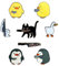 NyxSeat 8 Stück Cartoon-Abzeichen, Emaille-Anstecknadeln, niedliche Tierabzeichen, Katzen-Cartoon-Anstecknadeln, Enten-Broschen, emotionale Abzeichen, Männer-Frauen-Kinder-Broschen, Schwarz