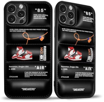 Cool Aesthetic Phone Case for iPhone 13 Pro Case for Boys Men Drop-resistant Lens Protection Red Basketball Sneaker Street Design Shockproof Designer Cases Compatible with iPhone 13 Pro Case Black