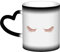 JEWOSS Farbwechsel-Tasse mit rotgoldenen Wimpern, temperaturempfindlich, farbwechselnd