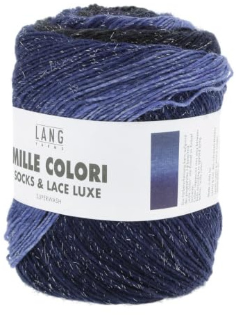 Lang Yarns MILLE COLORI SOCKS AND LACE LUXE 859.0215 - Navy/Blau/Petrol