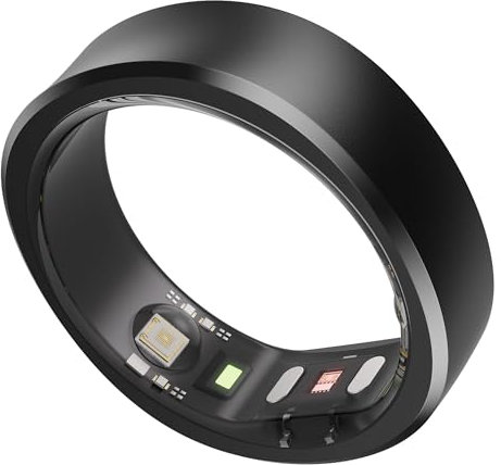RingConn Gen 1, Smart Ring für Damen/Herren, Kein App-Abonnement, Größe zuerst mit Größenkit, Smart Ring Health Tracker, 7 Tage Akkulaufzeit, Fitness & Schlaf-Tracker für iOS & Android (Schwarz, Größe