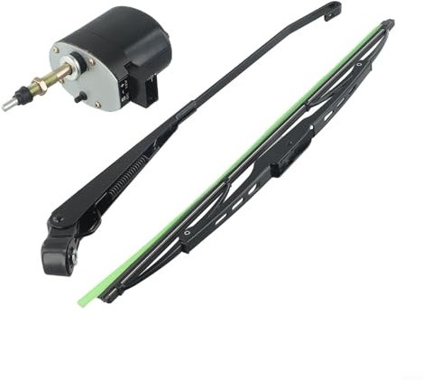 HEBEOT 1 Satz Scheibenwischermotor DC 12 V 400 mm 105° Wischerblatt für Traktor Boot RV (Motor + Wischer)