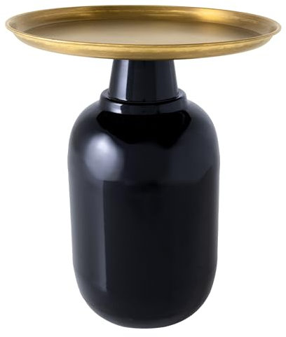 Riess Ambiente Runder Beistelltisch ELEGANCIA 50cm Gold antik schwarz Metall Eisen Handmade Couchtisch Sofatisch Metalltisch Telefontisch Wohnzimmertisch
