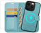 OCASE for iPhone 13 Pro Max Case, Magnetic Detachable 2-in-1 PU Leather Wallet Case with[RFID Blocking][Wireless Charging][Card Holders][Kickstand] Removable Protective Phone Cover, Ice Blue