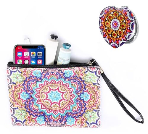 SenaiMy Diamond Painting Tasche, Kosmetiktasche für Kinder, Handtasche Mit Diamantspiegel - Geschenk für Mädchen