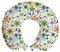 ABAKUHAUS Blume Reisekissen Nackenstütze 2er Pack, Spitz Petals Blumenkunst Schaumstoff Reiseartikel für Flugzeug und Auto, 30x30 cm, Mehrfarbig Weiß