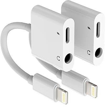 Adattatore Jack Lightning a 3,5mm Cuffie(2Pack) per iPhone iPad Aux Cavetto accessori per Apple Audio Cavo Auricolari Autoradio Caricatore Sdoppiatore Cavetto Headphone Prolunga Adapter ip-3.5