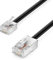 deleyCON 40m Cable Telefónico RJ11 Sobre RJ45 Cable Modular 99% Cobre AWG 28 Cable Plano RJ11 Sobre RJ45 Módem Rúter Fax ISDN DSL VDSL Internet Negro