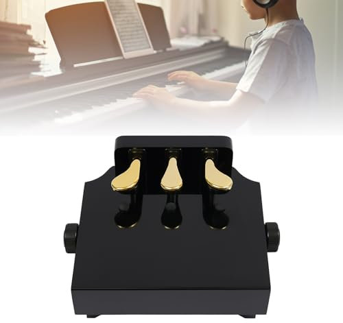 HUSPOO Klavier Pedal Verlängerung, Kinder-Pedalerhöhung Kinder Pedalschemel für Kinder Klavier Pedal Extender Bank mit 3 Pedalen Kinder Klavier Lehren Hilfe Zubehörteil Schwarz