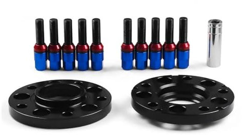 DZSMSRTG Spurverbreiterungen 15mm 5x120mm 72,56mm Hubcentric Spurverbreiterungen M14x1.25 Kegelschrauben Für F-Serie F10 F12 F13 F01 F02 F30 Distanzscheiben Set(Blau)