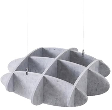 Arrowzoom Akustik-Deckenpaneele Elegante Schallabsorber Schallisolierte Hängende Deckenplatten für Büro, Heimkino, Tonstudio 60 cm (23) Grau - KK1458