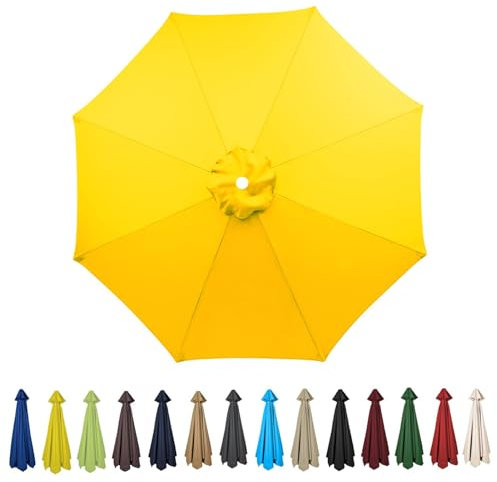Auvent de rechange en polyester jaune de 2,7 m pour parasol déporté de 2,7 m