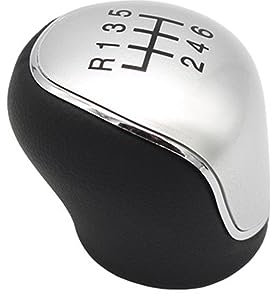 Pexorin Pomo de palanca de cambios MT de cuero de 56 velocidades, for Ford, Focus mk2 mk3, Galaxy, Mondeo mk4 IV, Transit, Connect, Tourneo, Custom, Kuga C-max S-max Perilla de cambio manual(6 Speed S