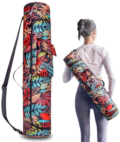 Aucuu Yogatasche, Yogamatte Tasche, Sporttasche Damen mit Nassfach, Verstellbarer Schultergurt Yoga Tasche, Yogamattentasche, Trainingstasche Yogatasche für Pilates Yogamatten, Yoga Zubehör, 76x16 cm