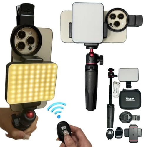 Phone CPL Polarizer Filter,Video,Selfie Light,Mini Tripod for Selfie, Video Conference, TikTok, Vlog.Adjust Brightness Removing Reflective Photographic Video Light for Art, for iPhone Samsung Etc