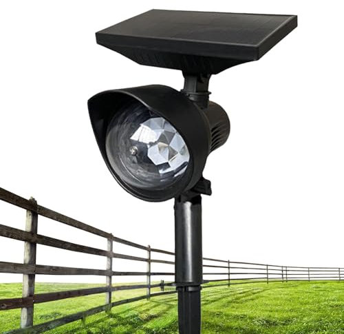Adorable projecteur solaire télécommandé, projecteur solaire de Noël, projecteur LED étanche, lumières d'extérieur LED multicolores étanches