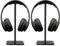 JIKIOU Headphone Stand Gaming Headset Holder Universal Aluminum Metal Headphone Holder Hanger with Aluminum Supporting Bar Flexible Headrest ABS Solid Base for All Headphone 2 Pack Black