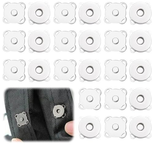 12 Stück Magnetknopf,Magnetverschluss Tasche,Druckknöpfe Nähen Handarbeit Magnetverschluss,Magnetknöpfe Zum Annähen,für Kleidung Nähen Taschen Geldbörsen Handarbeiten Basteln (Silbern)