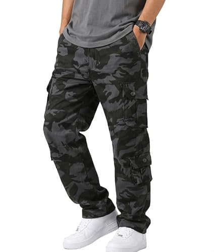 Misfuso Pantalon Cargo Homme Coton Travail Multipoches Ample Fit | Pantalon de travail, Robuste, Respirant,Pantalon homme