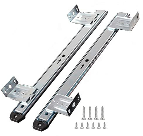 Glissières de tiroir robustes, 2 pièces for tablette clavier, for glissières d'ordinateur sous le bureau, rail coulissant en métal for rallonge de table, capacité de charge de 50 kg x L 350 mm(W 27mm(