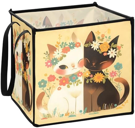 sanluoli Niedliche süße Vintage Regale Faltbox Set Stoff Würfel Aufbewahrungskörbe 33 x 33 x 33 cm