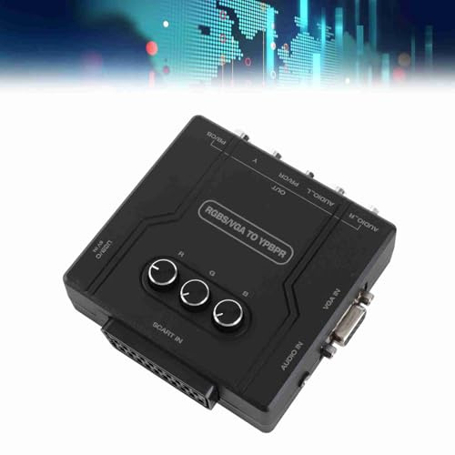 ZenithAur Retro Game Console Video Adapter, RGBS VGA SCART to YPBPR Converter for Video Transcoding, Works with SFC, N64, Wii, MD