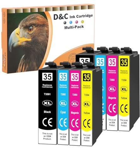 D&C 35XL Druckerpatronen Kompatibel mit Epson 35XL Patronen, 8er-Pack | Kompatibel für Workforce Pro WF-4720 WF-4725 WF-4730 WF-4740 WF-4720DWF WF-4725DWF WF-4730DTWF WF-4740DTWF