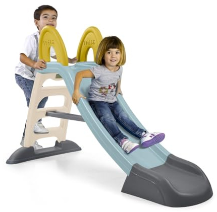 Feber Rutsche mit Wasser, Blau/Gelb/Beige, 161 x 71 x 103 cm, Anti-Rutsch-Stufen, Für Kinder 2-7 Jahre, Max 30 kg