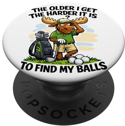Lustiger Gag mit Elchgolf-Problem „Find My Balls“ PopSockets Klebender PopGrip