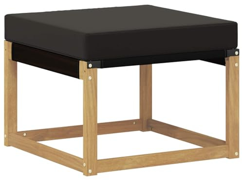 vidaXL Outdoor-Fußhocker Massivholz Akazie und Textilene Stoff Weiß, Akazienholz Balkonmöbel, modernes, Robustes Lounge-Set für vielseitige Garten-Nutzung, wetterfest und schick