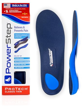 PowerStep ProTech Classic Orthopädische Einlegesohlen in medizinischer Qualität zur Linderung von Schmerzen im Fußgewölbe, zur Linderung von Plantarfasziitis und Fersenschmerzen, orthopädische