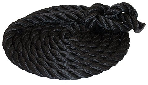 Tauwerk 12mm - Farbe: schwarz 3-litzig gedreht Leine Schnur Festmacher Rope Tau Seil Allzweckseil Reepschnur Lirolen-Tauwerk PP-Multifil, 3-schäftig gedreht (Länge 20mtr.)