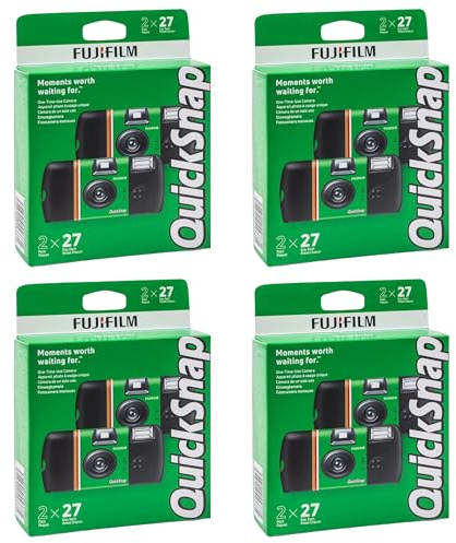 Fujifilm Quicksnap Flash 400 Einmalkamera mit Blitz, 8 Pack (QuickSnap), 35mm, Wide-Angle, Automatisch, Fester Fokus, Integrierter Blitz, 8 Count