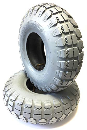 CSR 2 Stück 5.30/4.50-6, Rollstuhlreifen grau + 2 Stück Schlauch, kompatibel mit Meyra Optimus 2 E-Rollstuhl