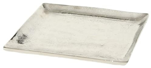 Dekoteller silber Dekoschale Metall Teller Schale Alu Deko 20x20 o. 25x25 cm (20 x 20 cm)