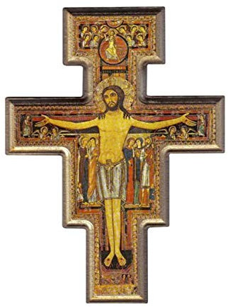 Desiderata Gallery San Damiano Assisi Tau Kruzifix Wandkreuz aus Italien, 26,7 cm hoch