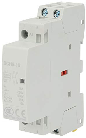 Contacteur à Courant Alternatif 2P 1NO1NC 16A 220V / 230V 50 / 60HZ Rail DIN Contacteur Monophasé sur Rail DIN