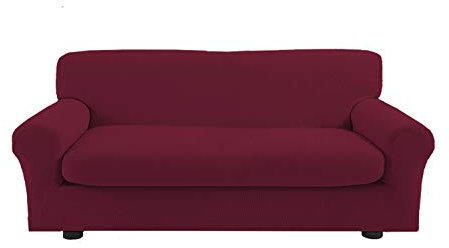 Banzaii Copridivano 2 Posti + Cuscino 2 Posti, Bielastico, Antimacchia, Bordeaux Made in Italy