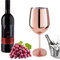 Calici da vino rosso in acciaio inox con stelo in metallo a prova di frantumazione, per vino rosso, da cocktail, infrangibili, senza BPA, calici per succhi di frutta, champagne, per feste (oro rosa)