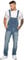Enzo Men's EZD390 VEN Denim Dungarees Overalls, Light Stonewash, 30